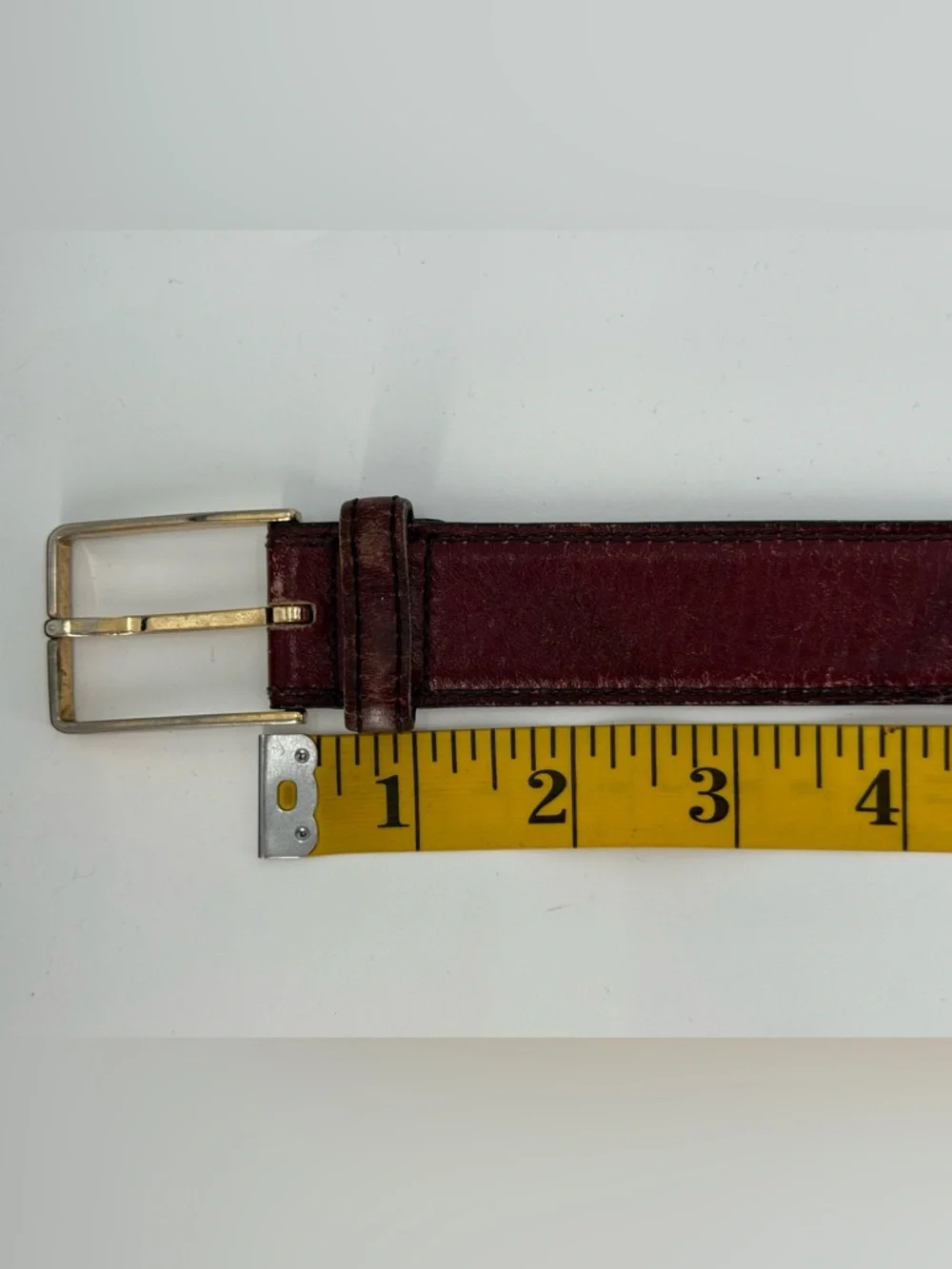 Lejon Vintage Brown‎ Aniline Steer Hide Leather Belt Made in USA 38